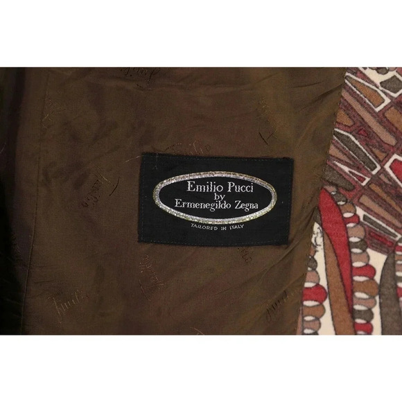 Emilio Pucci x Ermenegildo Zegna Vintage Wild Pattern MCM Blazer Jacket 42R - Picture 9 of 9